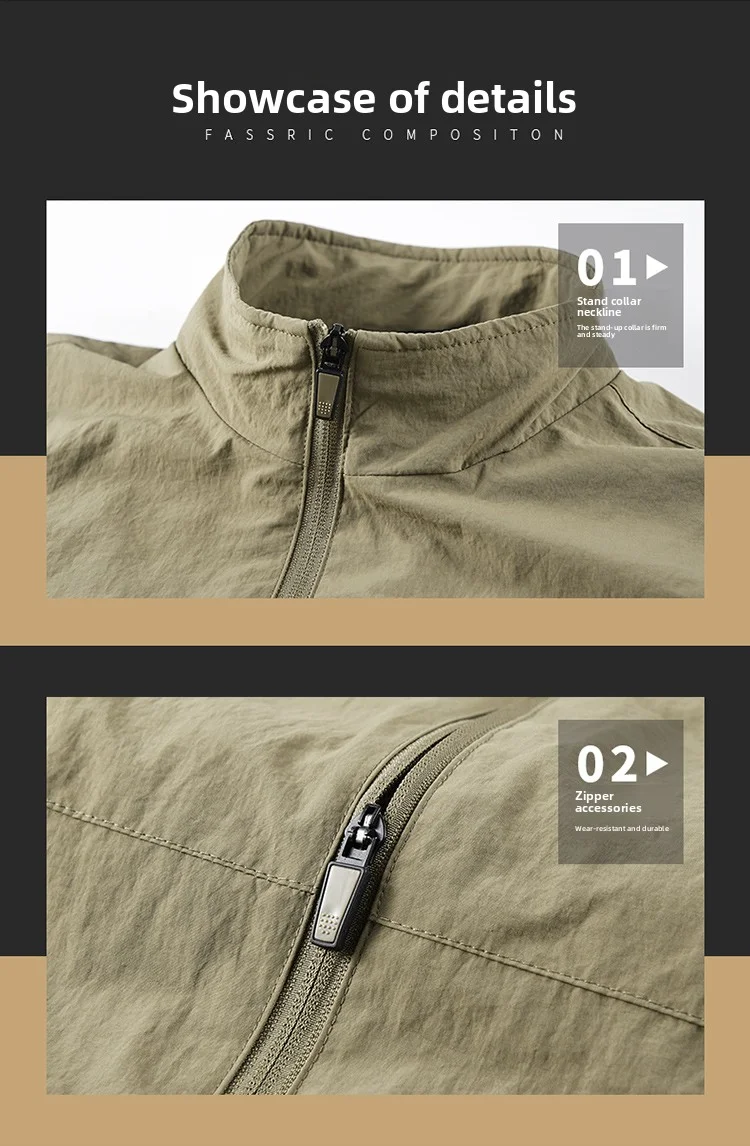Outdoor-Jacke für Herren in Übergröße bis 8XL, Herbst-Winter Wander- und Campingjacke, Windbreaker in Übergröße, Frühling Oversized Oberbekleidung – Detail 3