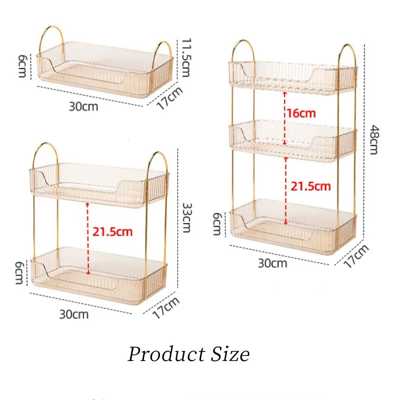 Bathroom Storage Shelves Home Kitchen Organizer Rack Cosmetic Skincare Shampoo Lipstick Perfume Tabletop Holder 2 Colors