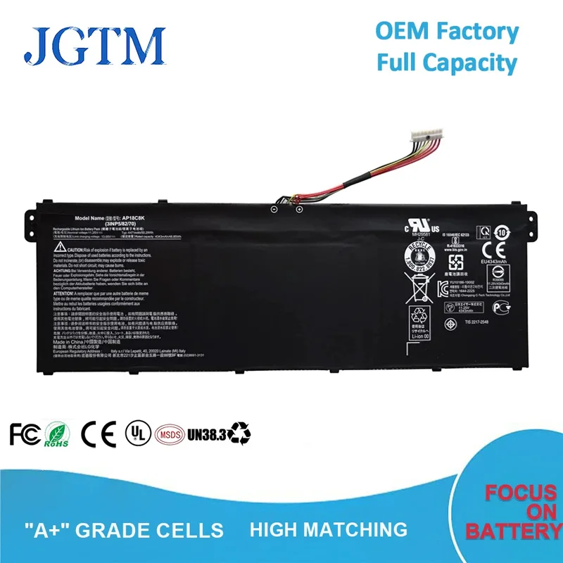 Imagem -01 - Melhor Fábrica de Substituição Baterias Laptop Ap18c8k Ap18c4k Acer Aspire A51452 Swift Sf31432 Sf31442 N19c4 Substituição melhor fabrica de substituicao baterias laptop ap18c8k ap18c4k acer aspire a51452 swift sf31432 sf31442 n19c4 substituicao 01