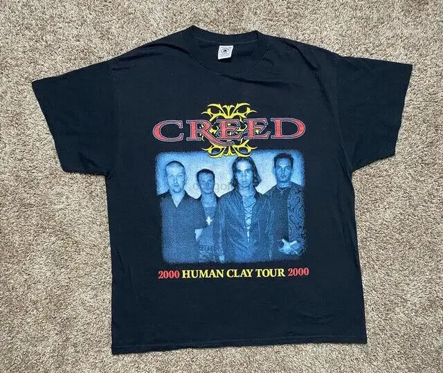 

2000 Creed Human Clay Tour Cotton Black Unisex T-shirt S-5XL VN3624