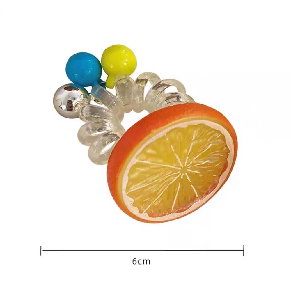 Fruit Lemon Shape Hair Scrunchies Fio de telefone Estilo coreano Corda de cabelo de verão Suporte de rabo de cavalo Cor doce