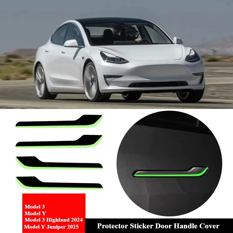 

Для Tesla Model Y/Y Juniper 2025 Model 3/3 Highland Styling Премиум Прочная автомобильная светящаяся дверная ручка Защитная наклейка