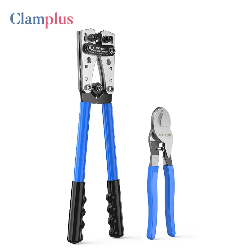 HX-50B Battery Cable Lug Crimping Plier-Cable Lug Crimping Tool for Copper Lugs AWG 10-1/0 （6mm²-50mm²）Wire Shear Cutter