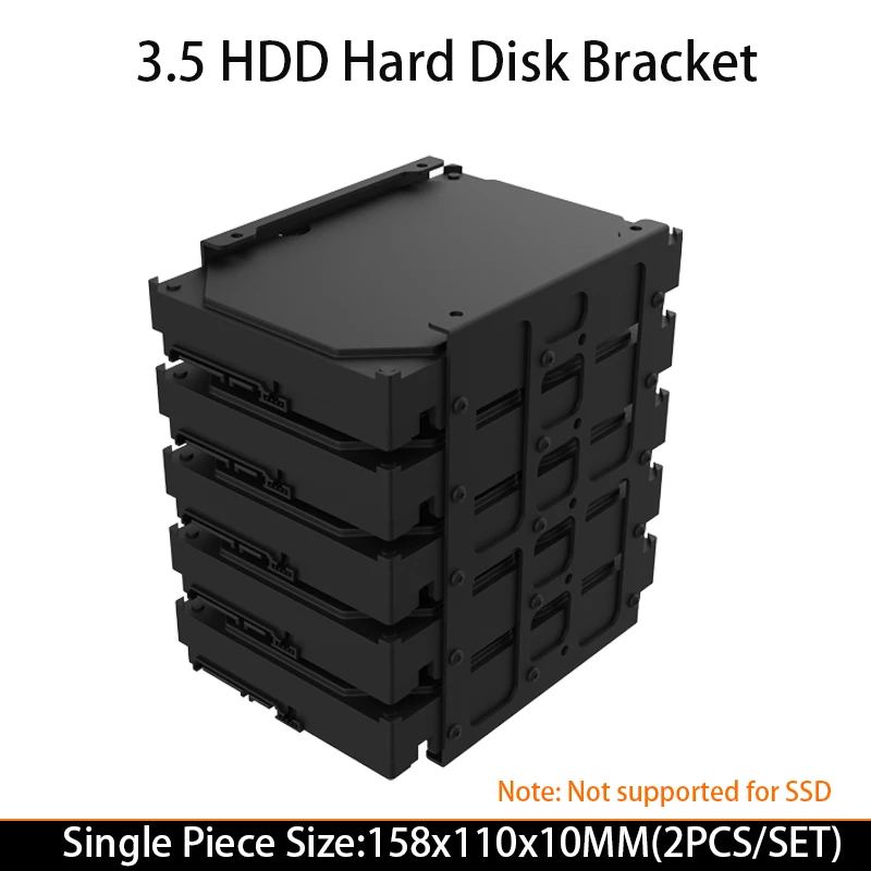 

1.5MM SPCC 3.5 HDD Bracket DIY PC Multi-Layer Hard Drive Cage Stackable Up To 4 Groups(20 Layers)