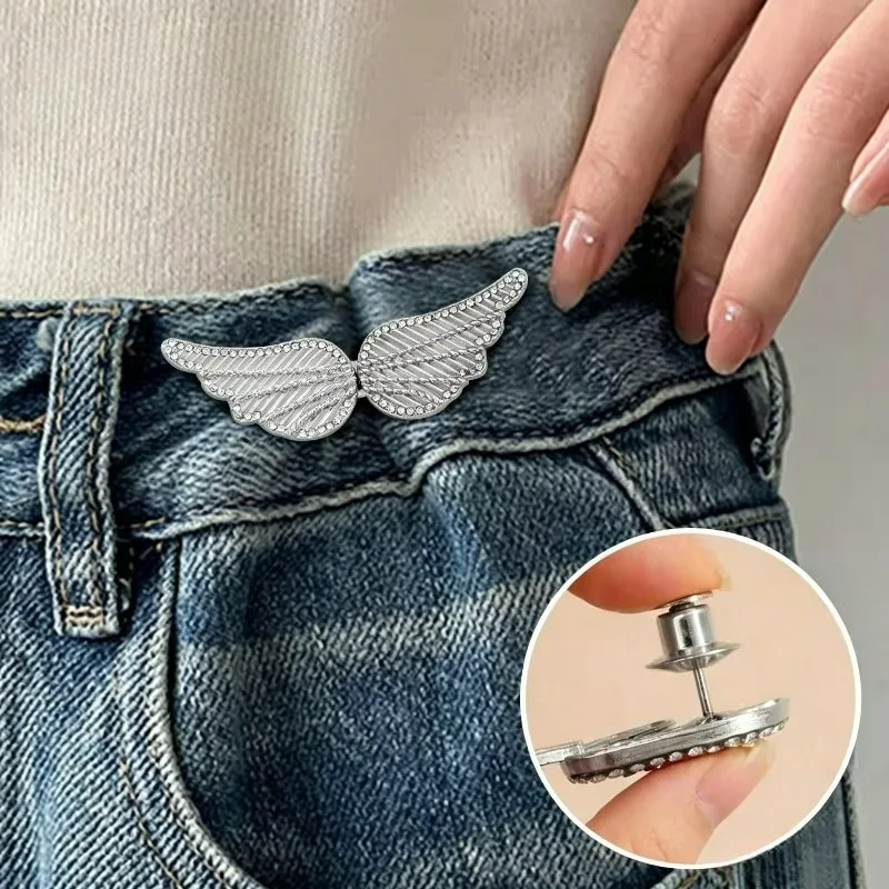 1/10Pairs Detachable Wings Waist Buckle for Skirts Jeans No Sew Waist Tightener Buckle Pin Button Clothing Accessories Supplies