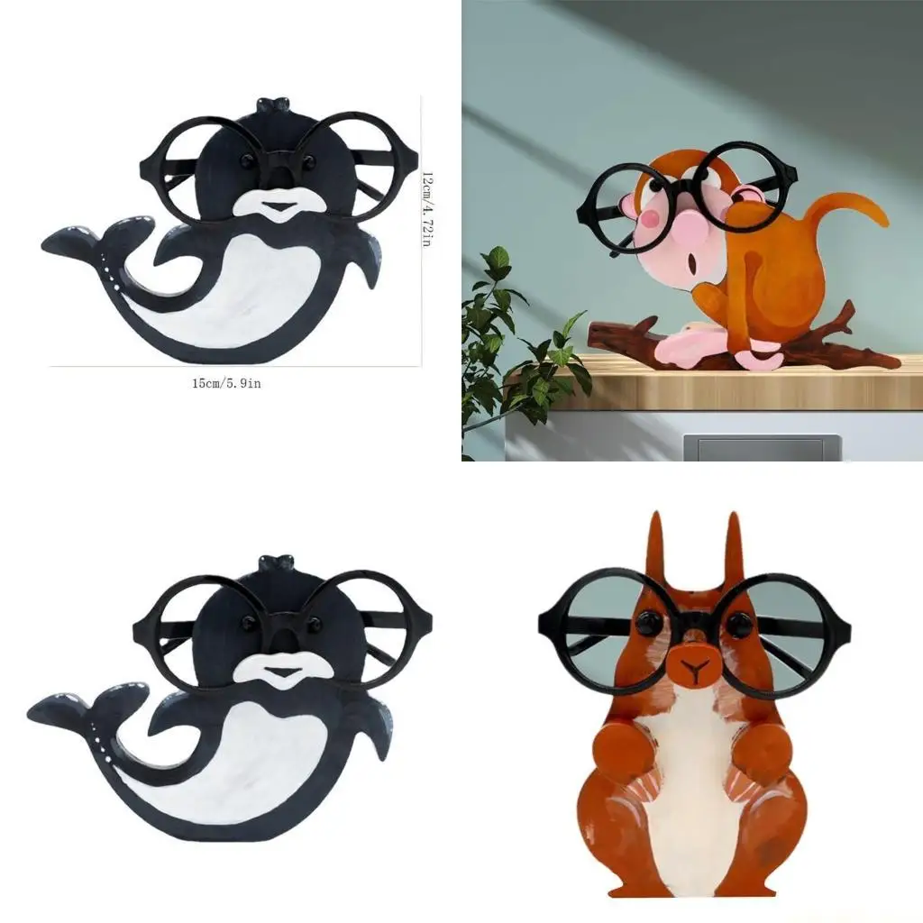 QX2E Eyeglasses Rack Sunglasses Holder Stand Animal Shaped Home Desk Decoration