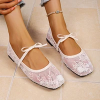Chaussures pour femmes tendance, best-seller, confortables, grandes tailles, printemps/été, élégantes, bout carré, sexy, ballerines en maille 2