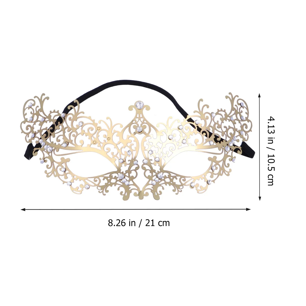 

Hollow Cut Metal Mask Rhinestone Half Face Masquerade Mask For Women Party Carnival Cosplay Photo Prop Golden