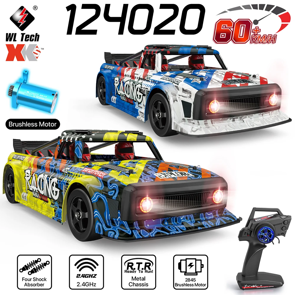 

Wltoys 124020 Brushless Car 60KM/H 1/12 Scale 4WD 2200mAh 100M Distance PX4 Waterproof Brushless Motor RC Off-road Vehicle