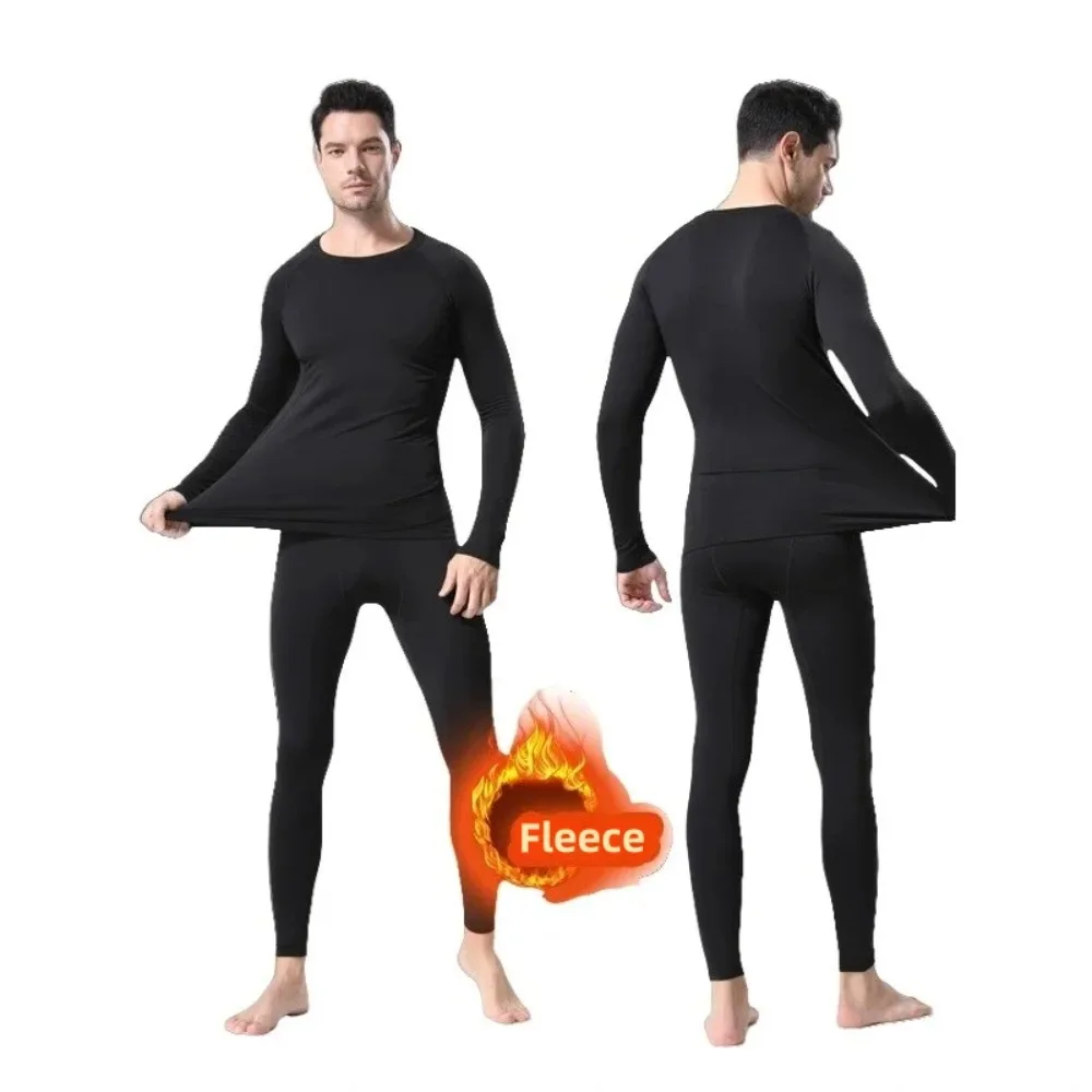 

Men's Winter Thermal Undershirt - Thin Fleece, Elastic Compression Ideal for Winter Sports & Fitness (First Base Layer)