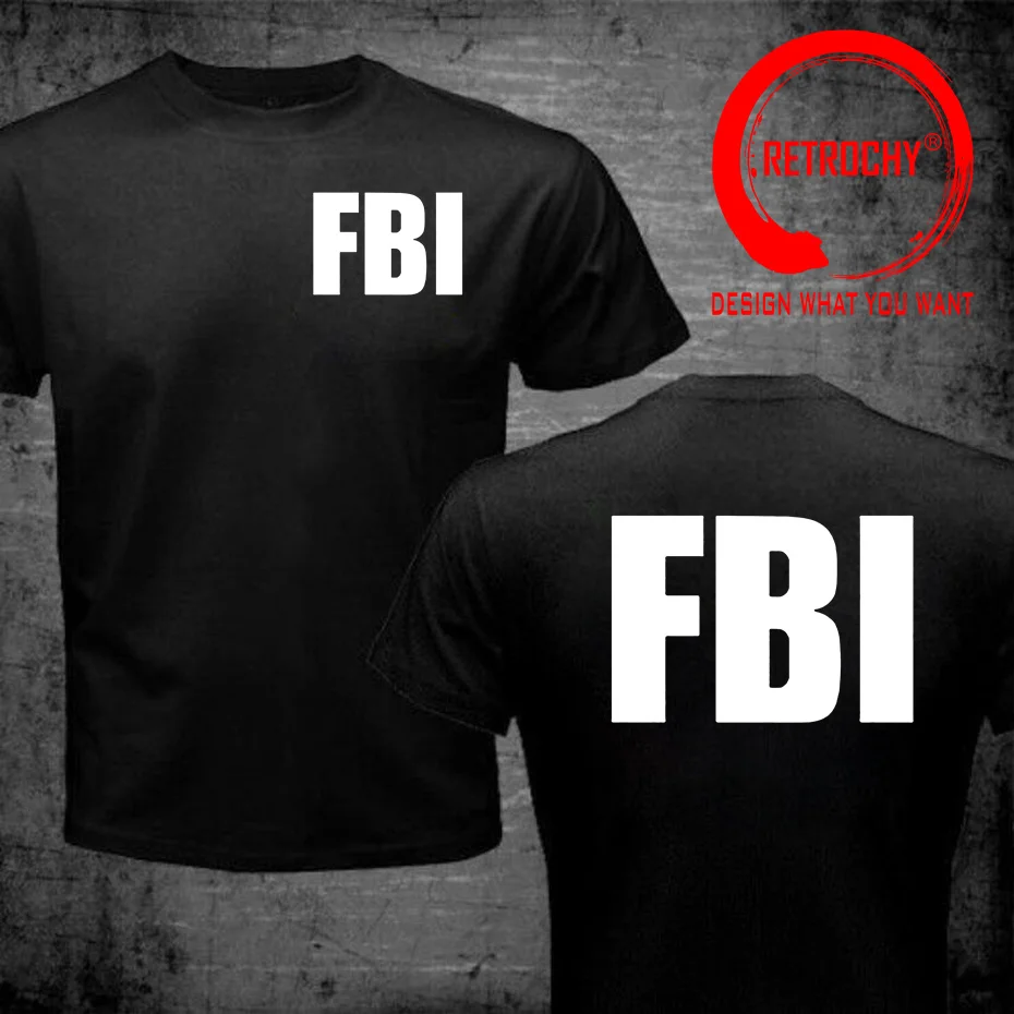 FBI T Shirt Man Cool United States T-shirt Short Sleeve FBI Men Tshirt Tops Cotton Tshirt Hip Hop Tees Harajuku Streetwear Shirt