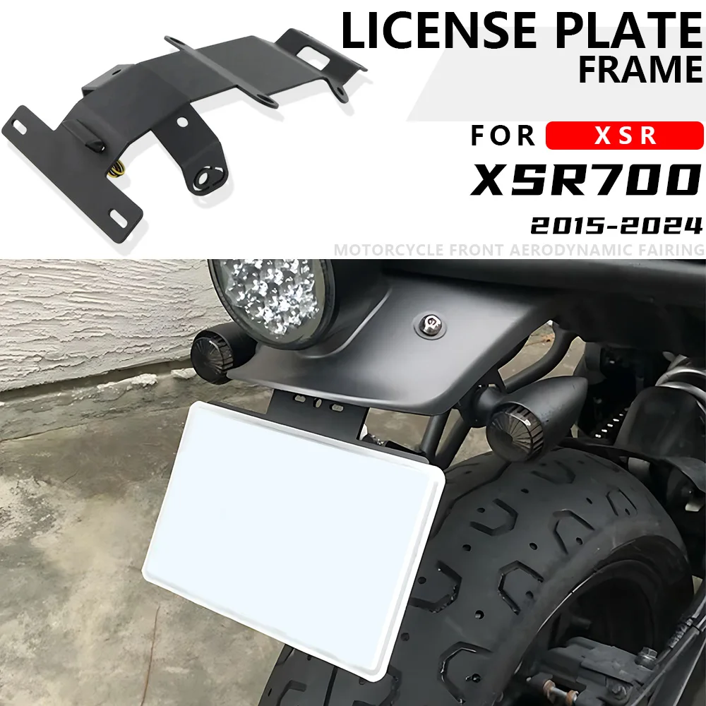 

FOR Yamaha XSR700 2015-2024 License Plate Holder Rear Tail Frame Fender Eliminator Bracket Motorcycle Accessories