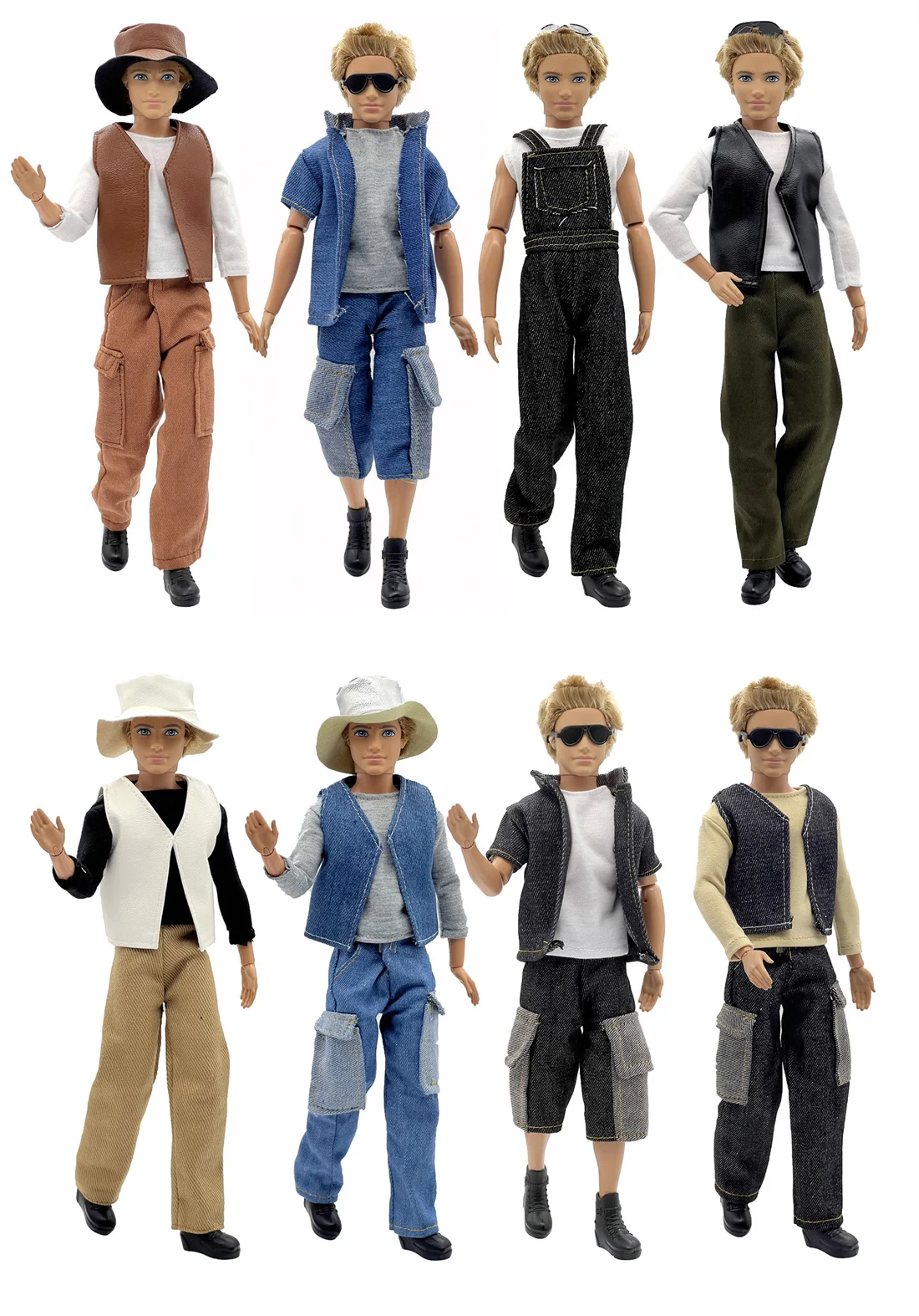 1 Set Ken Cloth Handmade Handsome Doll Accessories Casual Wear Suit for 30cm 12inch Ken Doll Kids GiftA1