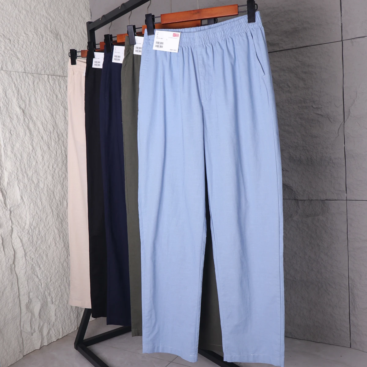 Cotton Linen Blend Comfortable Straight Leg Men's Casual Pants Spring Summer Outdoor Commuting Long Trousers Linen Pants