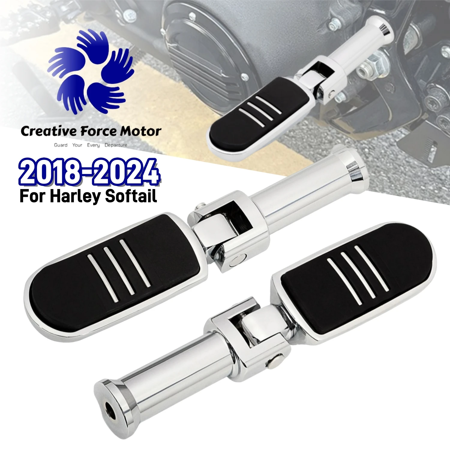 

Rear Passenger Footpegs Motorcycle accessories Footrest For Harley Fat Boy 114 Softail FLSL Heritage Classic Breakout FXBR 18-24