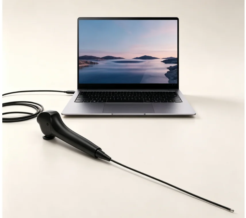 BESDATA Single-Use Nasopharyngoscope USB 2.8mm 3.8mm Flexible Scope ENT Throat Scope Disposable Video Rhinolaryngoscope