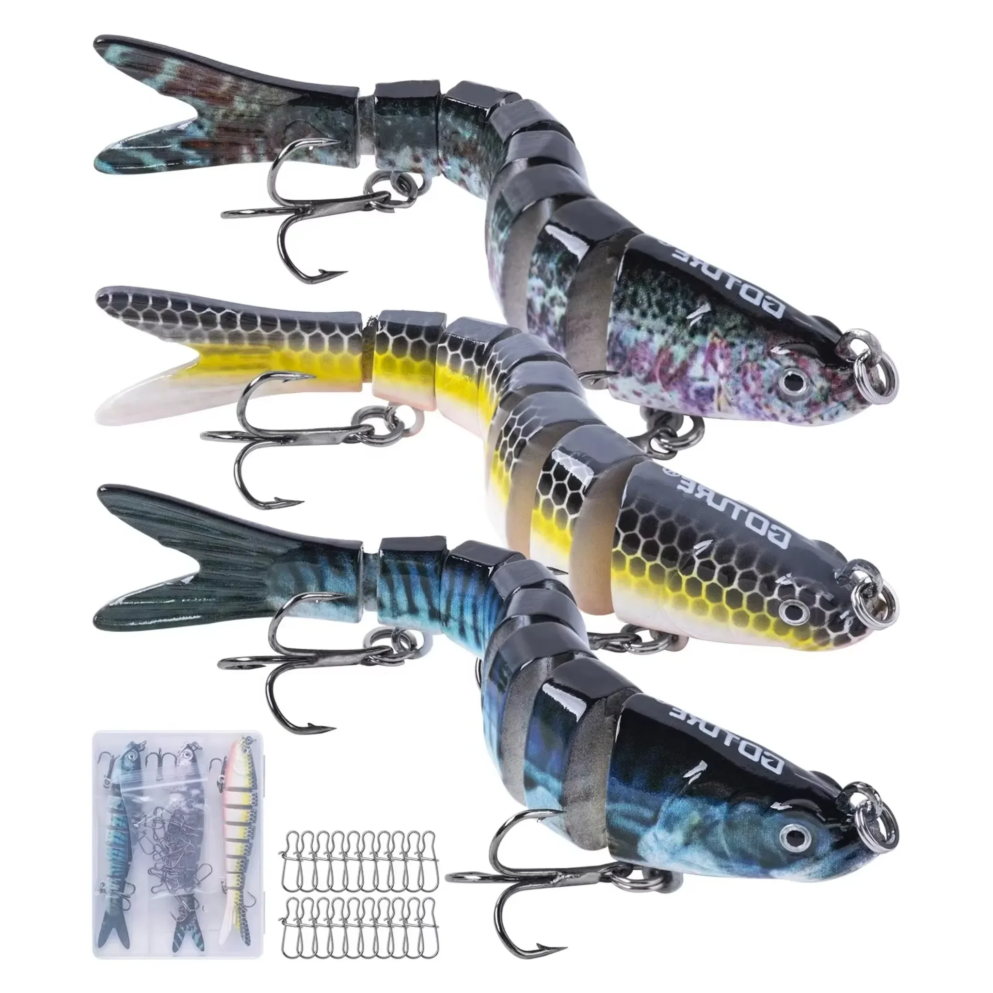 Goture Fishing Lure Set Multi Jointed Swimbait 10cm 10.6g Segmented Bionic Hard Bait Lifelike S Swimming Action Fishing Gear