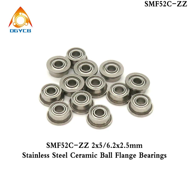 1pcs ABEC7 SMF52ZZ Hybrid Ceramic Bearing 2x5x2.5 MF52ZZ Flange Bearing  2*5*2.5 Ceramic Ball Bearing LF52ZZ Flanged Bearing