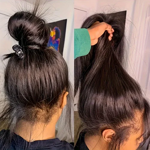 Imagen 2 del producto Peluca de Cabello Humano con Encaje Completo 360 de 30-32 Pulgadas, Pre-Desplumada, HD 13x6, 200% de Densidad, Pelucas Frontales de Encaje Liso 13x4 para Mujer