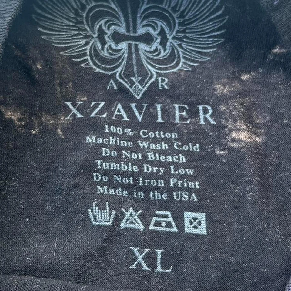 2000s xzavier black graphic tee all over print Shirt Skull Print