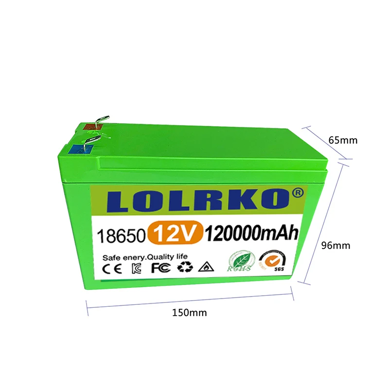 12v 18650 Li-ion rechargeable battery pack 120Ah 30A battery for solar energy built-in high current BMS electric vehiclebattery