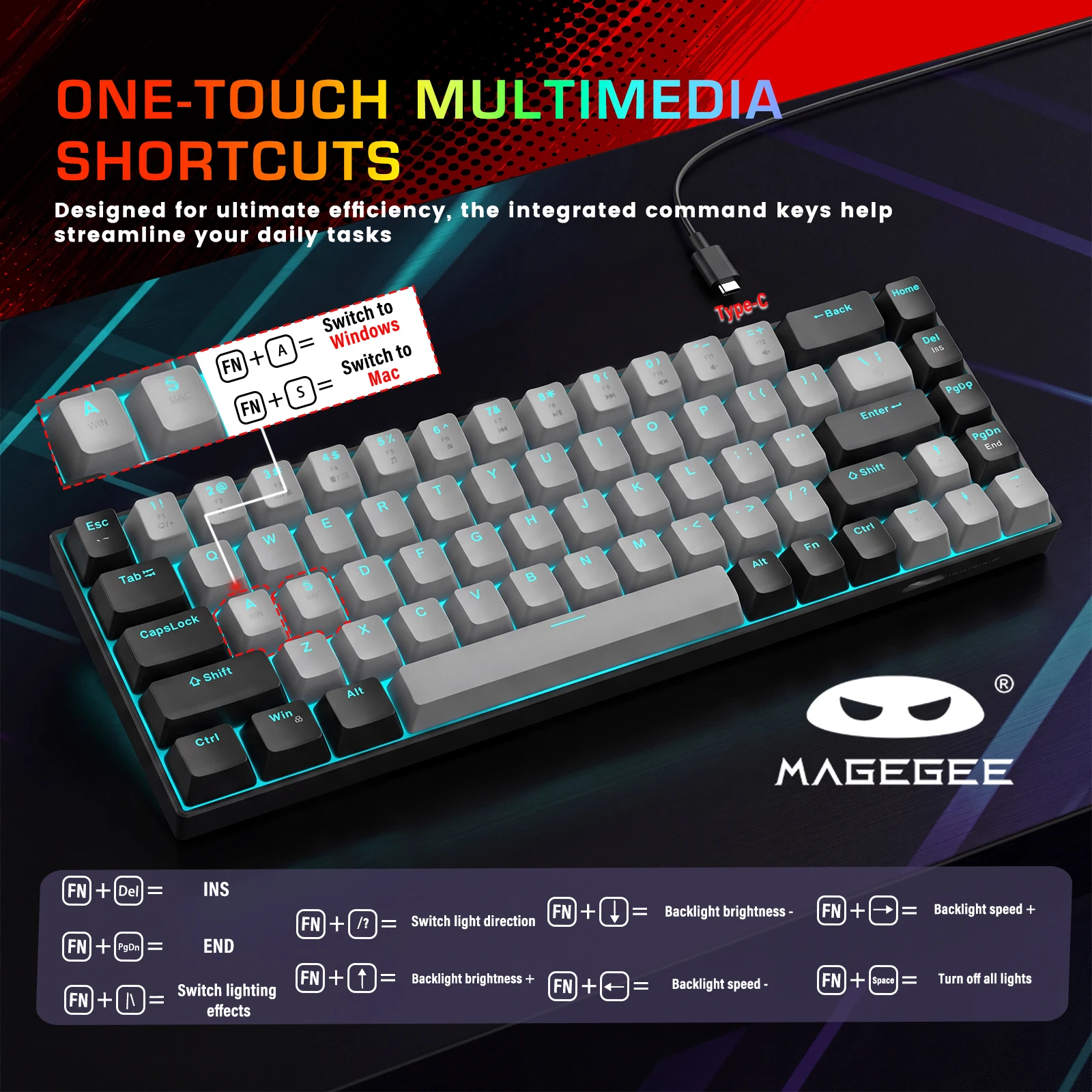 MageGee MK‑Box 60% Mechanisch  - Gaming Console Or Pc recensie en prijs