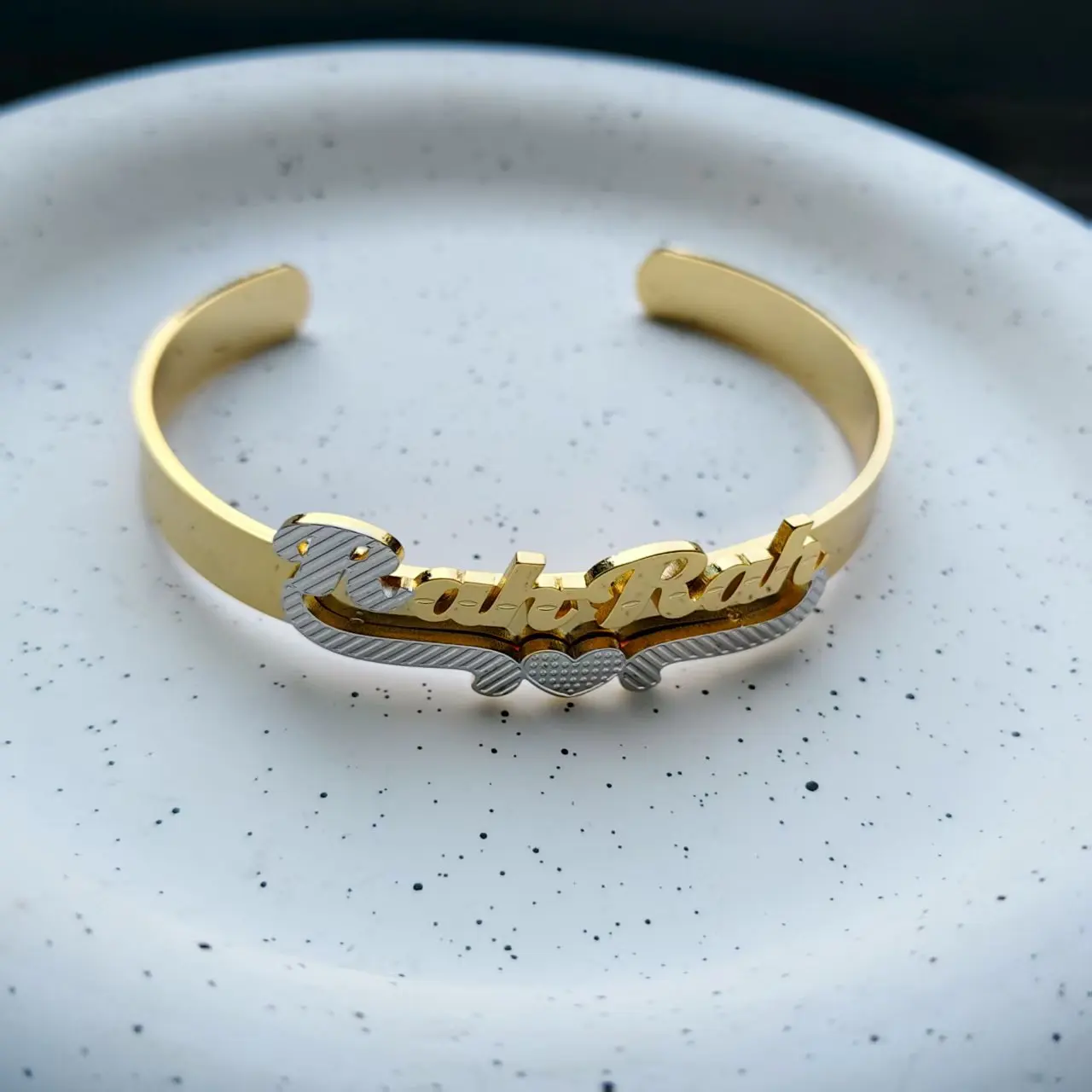 

DHQH New Wholesale Custom Bangle Personalized Letter Name Bracelet Stainless Steel Bracelet Jewelry Christmas Gift for Her/Him
