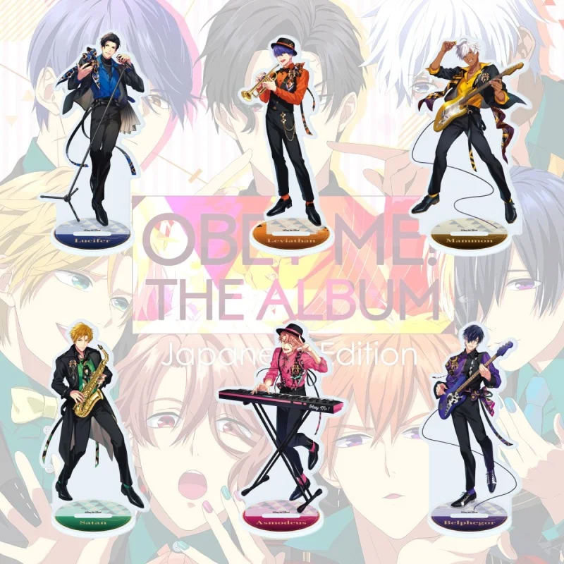 15CM Game 2-Obey Me! Figura de acrílico Lucifer Mammon Asmodues Beelzebub Belphegor Leviathan, ornamento de mesa.