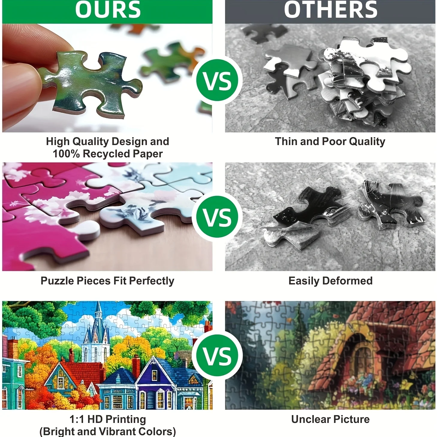 ตัวต่อรูปทรงบ้านเห็ด 1,000 ชิ้น เหมาะสำหรับผู้ใหญ่และครอบครัว - แผ่นหนาไร้รอยต่อ ทนต่อการขีดข่วน พร้อมกล่องพกพา