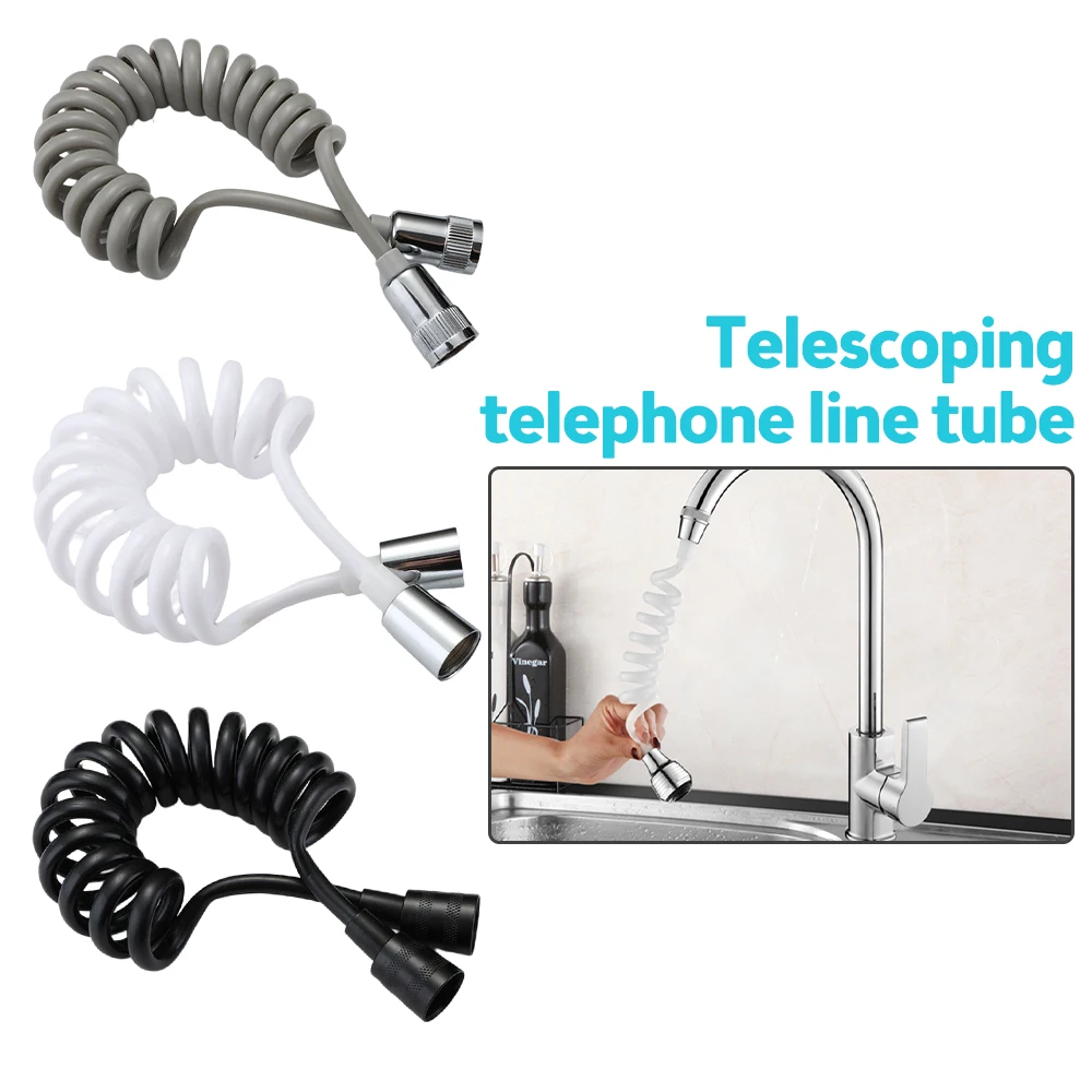 1.5m Linea telefonica Stile Molla Flessibile Tubo Doccia Acqua Idraulica Toilette Bidet Pistola A Spruzzatore Collegare Tubo Accessori Bagno