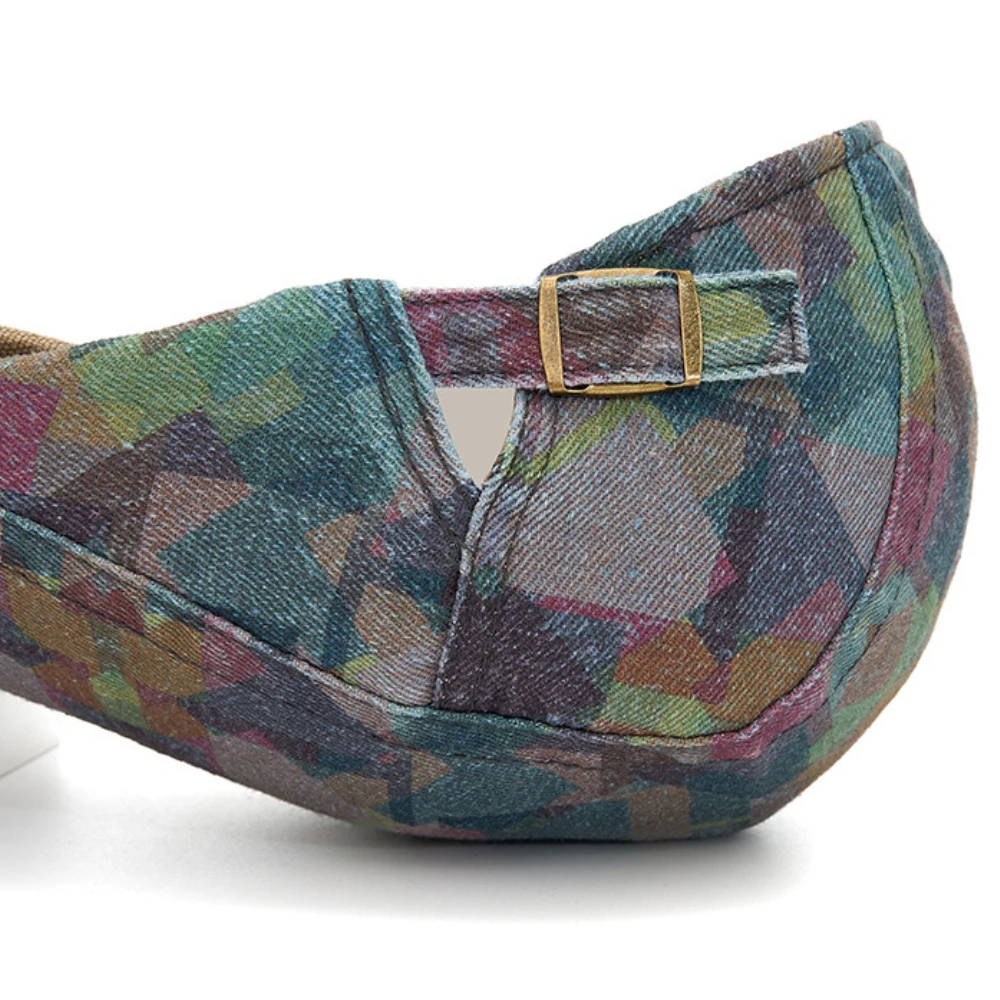 HT5060 Baskenmützen für Alle Jahreszeiten Herren Damen Vintage Künstler-Malermütze 100% Baumwolle Ivy Flat Cap Verstellbare Tarnfarben-Baskenmütze – Detail 5