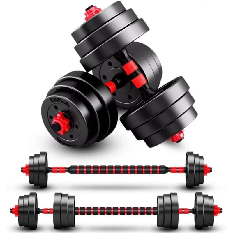 

AQAdjustable--Sets,20/30/40/60/80lbs Free Weights-Dumbbells Set of 2 Convertible To Barbell A Pair of Lightweight for H