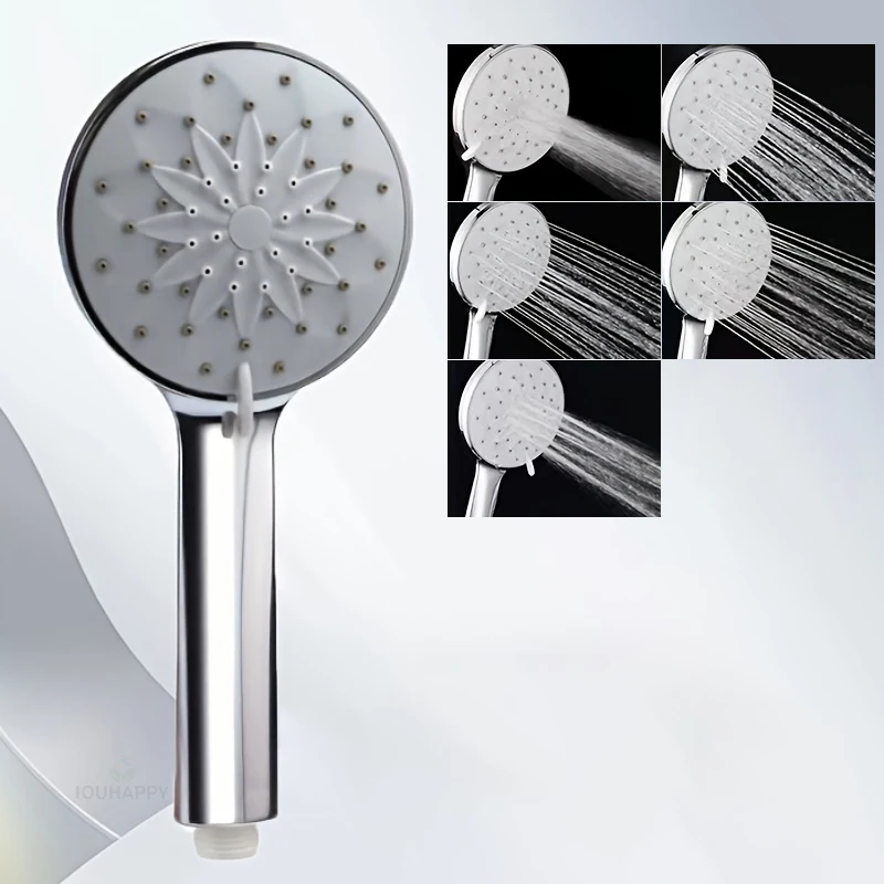 

5 Jet Modes High Pressure Shower Head Rainfall Spray Adjustable Shower Head Water Saving Large Flow Bathroom Accessories