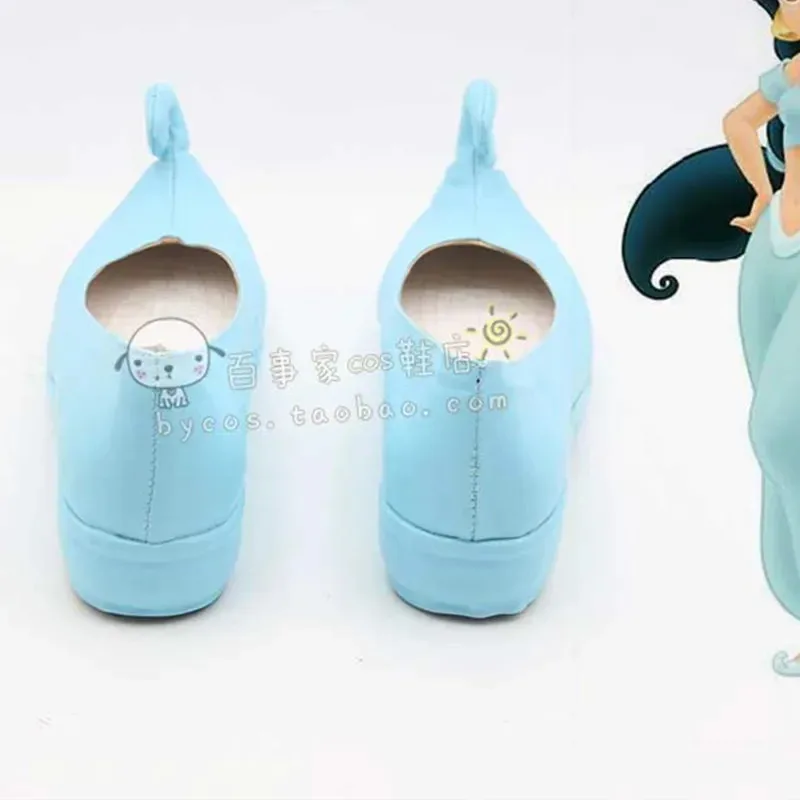 

aaa12 3Halloween Aladdin Cosplay magic lamp Princess Jasmine Indian blue shoes Role Play costume