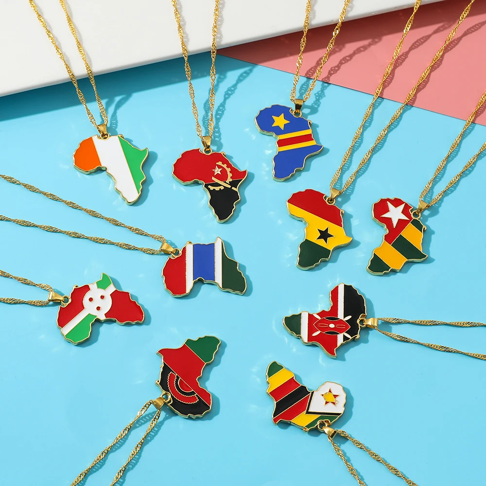 Trendy Creative World Maps Necklace Africa Pendant Jewelry Accessory for Women Men Unique Personality Gift view 4