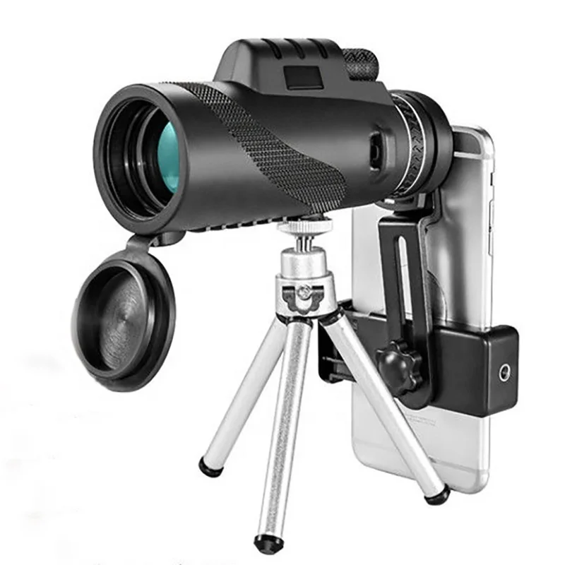 

40x60 Monocular Telescope High Powered For Smartphone Low Night Vision Monoculars Hunting Bird Watching Travel Camping Hiking