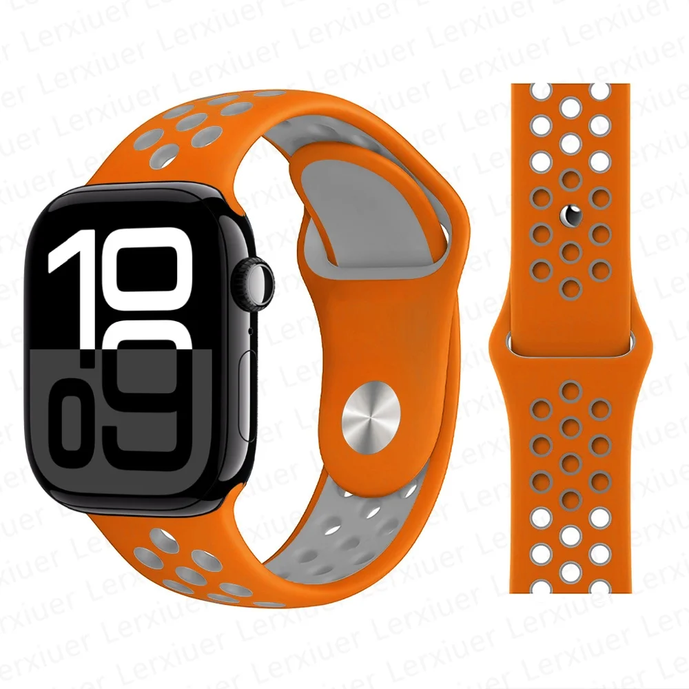 Für Apple Watch Armbänder 40mm 44mm 45mm 41mm 46mm 49mm Correa Armband iWatch Series 10 11 SE 9 8 7 Ultra 3 Offizielles Silikonarmband