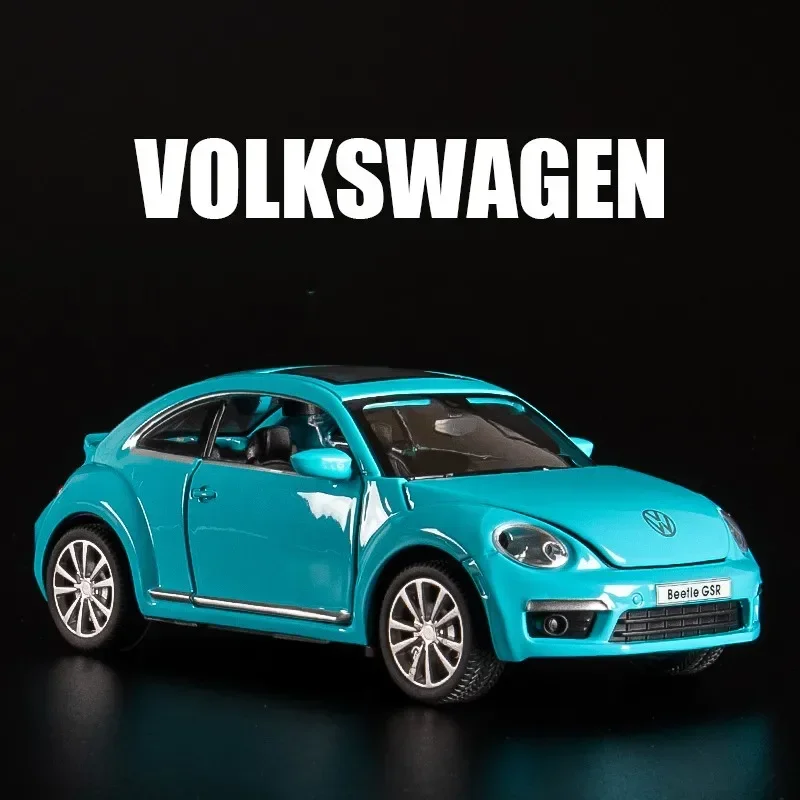 1:32 Volkswagen Käfer Legierung Auto Modell Druckguss & Spielzeug fahrzeuge Simulation Sound und Licht zurückziehen Autos pielzeug für Kinder Geschenke