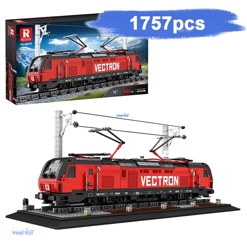 

66019 1889pcs City Trains Vectron European Electric Passenger Train Tramway Track Model Building Blocks Brick Toys for Gift