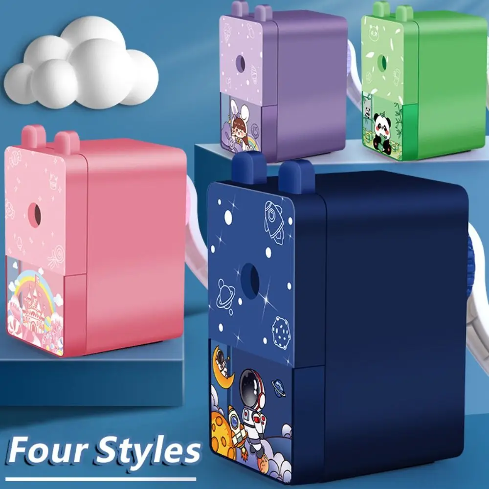 

Cartoon Pencil Automatically Enters Pencil Sharpener Hand Cranked Pencil Sharpening Tool Desktop Pencil Sharpener School Office