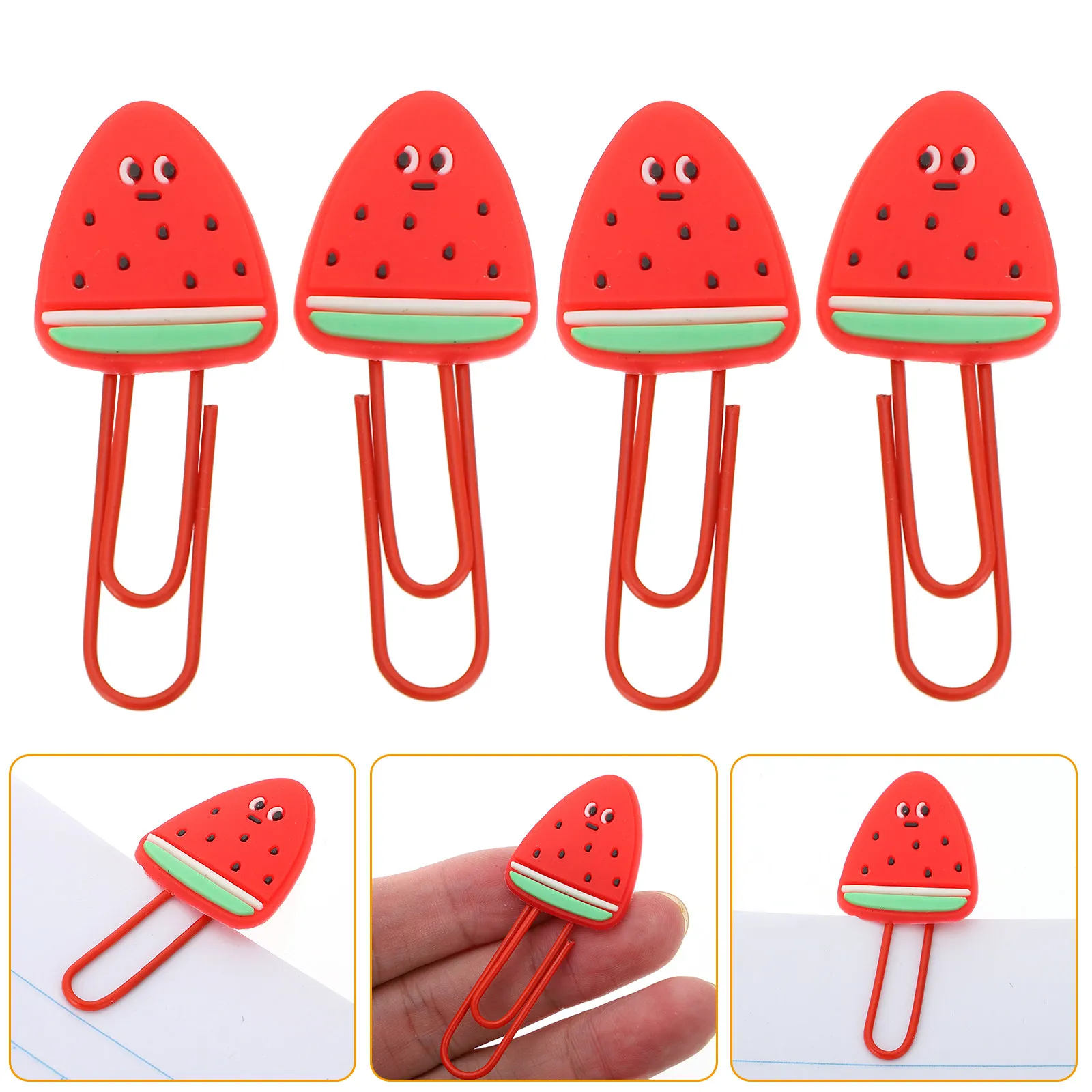 6Pcs Fruit-Shaped Paper Clips Colored School Supplies Bookmarks Paper Holder Clips Cute Fruit Design Office Stationery