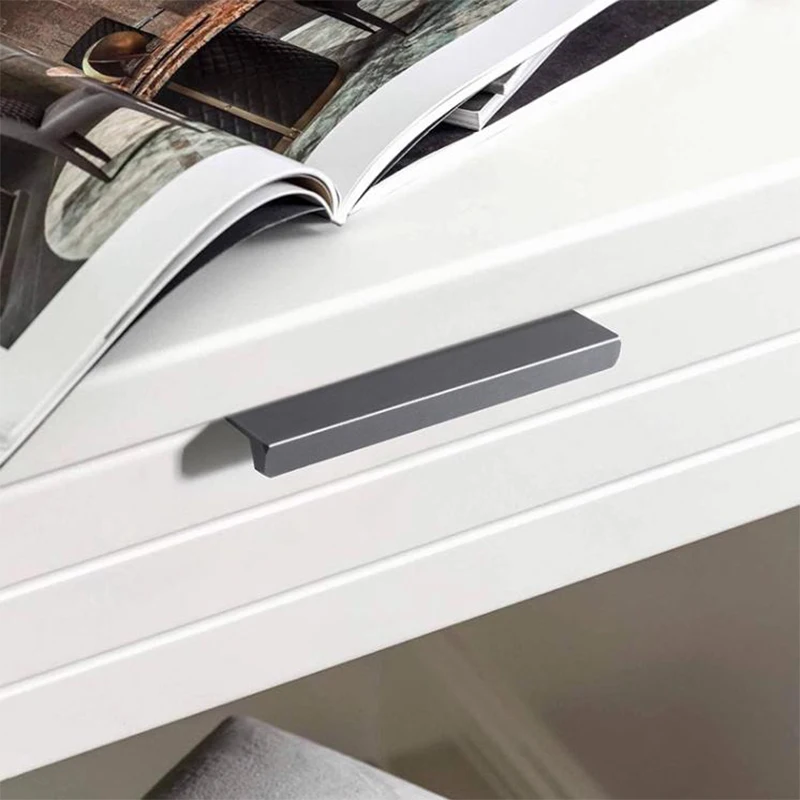 2PC Invisible Cabinet Door Handle High Door Wardrobe Minimalist High-end Gold Minimalist Cabinet Black Single-sided Long Handle