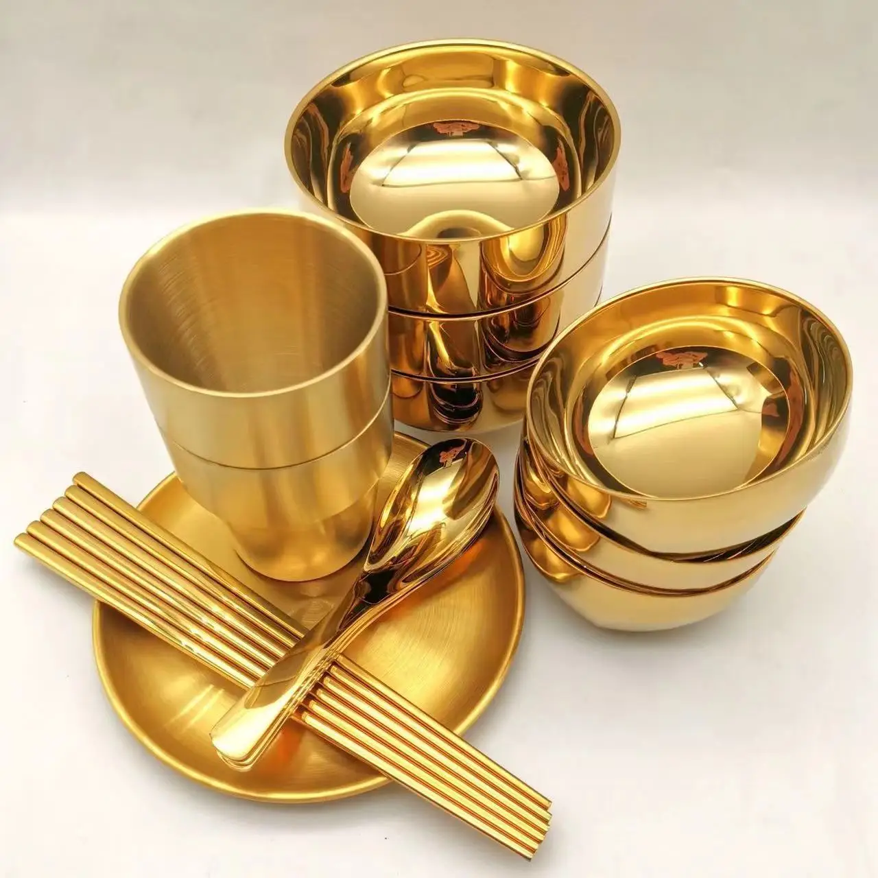 304 Stainless Steel Bowl Kids Gold Silver Food Container Korean Soap Rice Noodle Ramen Bowl Eating Tools Home Kitchen Tableware