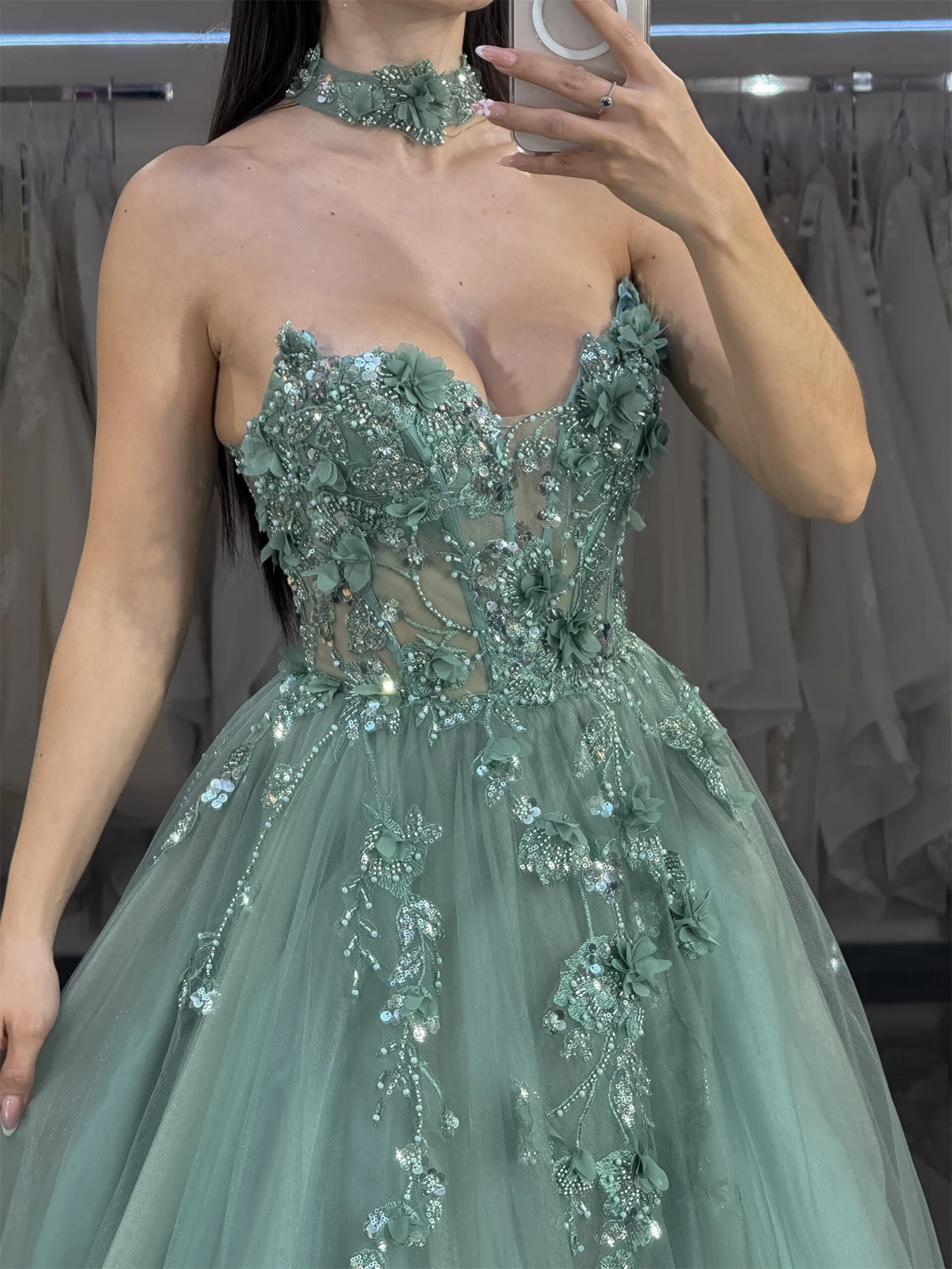 فستان زفاف Aileen فساتين حفلات أنيقة 2025 على شكل حرف a رداء De Soirée فستان سهرة نسائي فساتين سهرة أخضر بلاسيلي فيهني