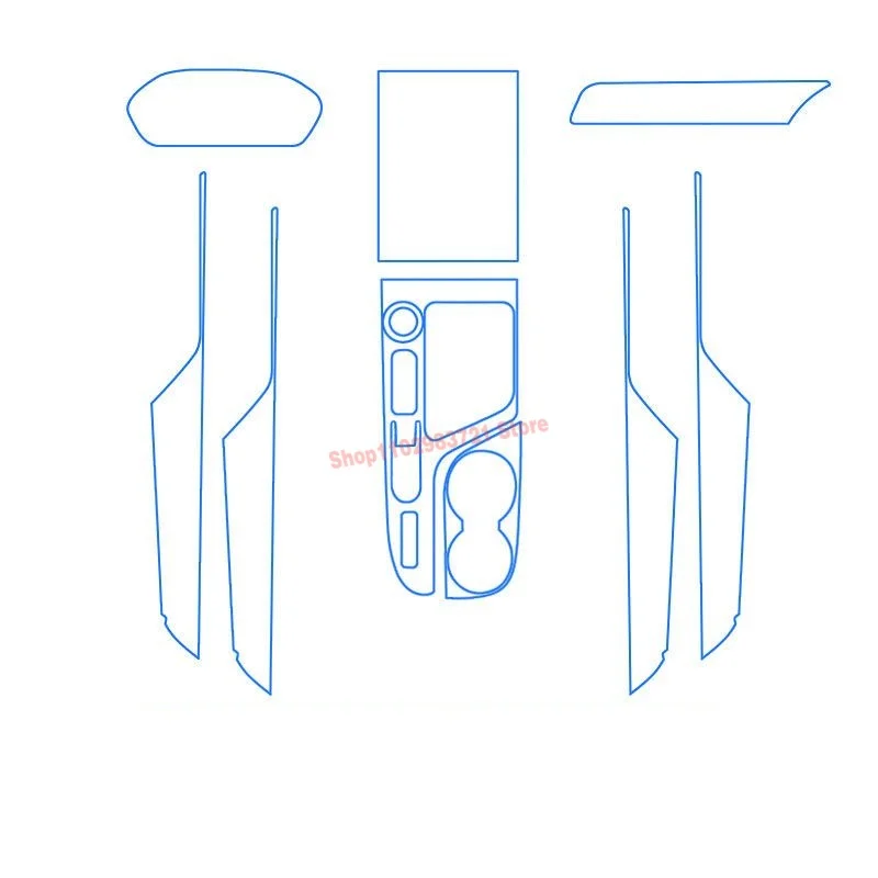 For JAC J7 2022 2023 Automotive Interior Screen Protective Film TPU Anti-Scratch Gearbox Panel Dashboard Navigation Sticker