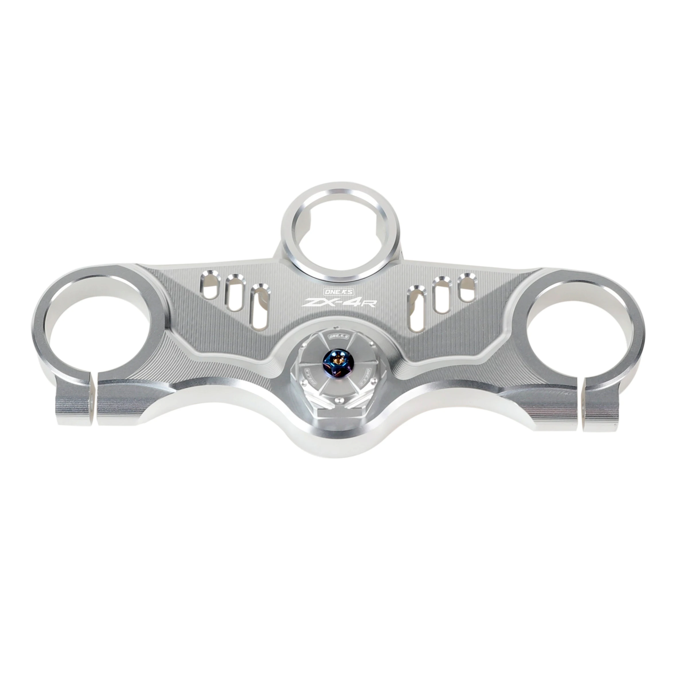Motorcycle CNC Racing Refit Clip On Handle Bars Front End Upper Top Clamp For Kawasaki ZX4R ZX4RR ZX-4R SE 2023-2024 image 3