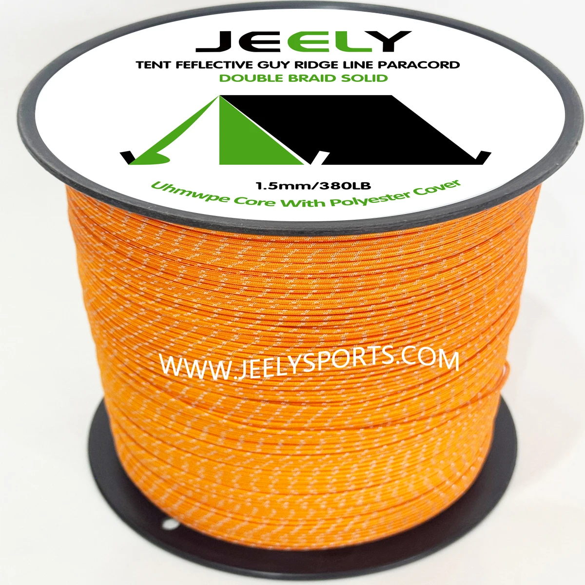 Nucleo UHMWPE da 50 m/10 m 1,5 mm con giacca in poliestere Corda tracciatori riflettenti Guy Line per tenda amaca cavo