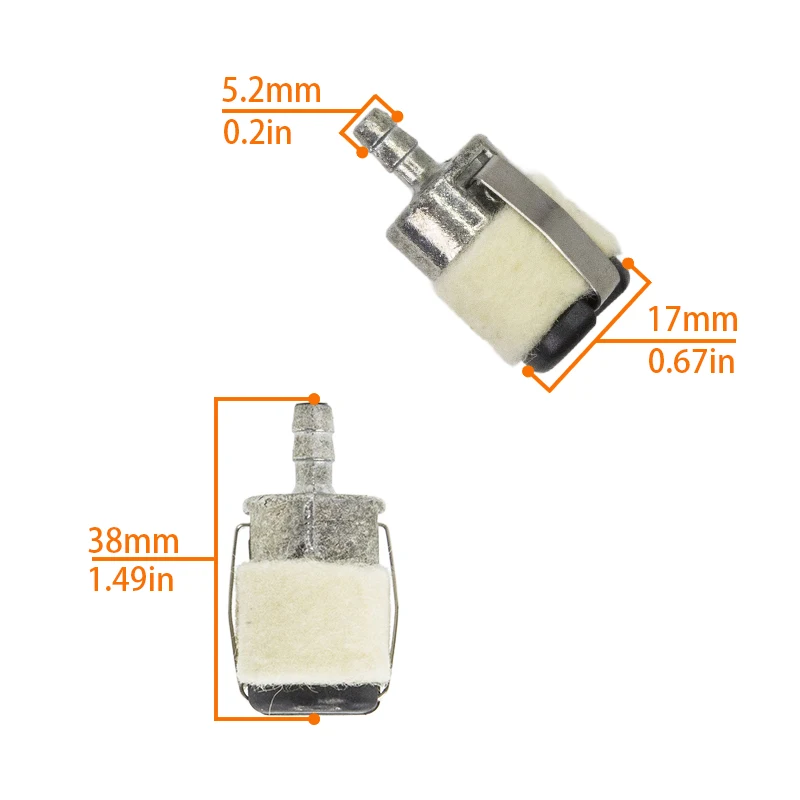 For 125-527 Engine Garden Tools Chainsaw Brush Cutter Trimmer Natural Wool Fuel Filter Oil Filter