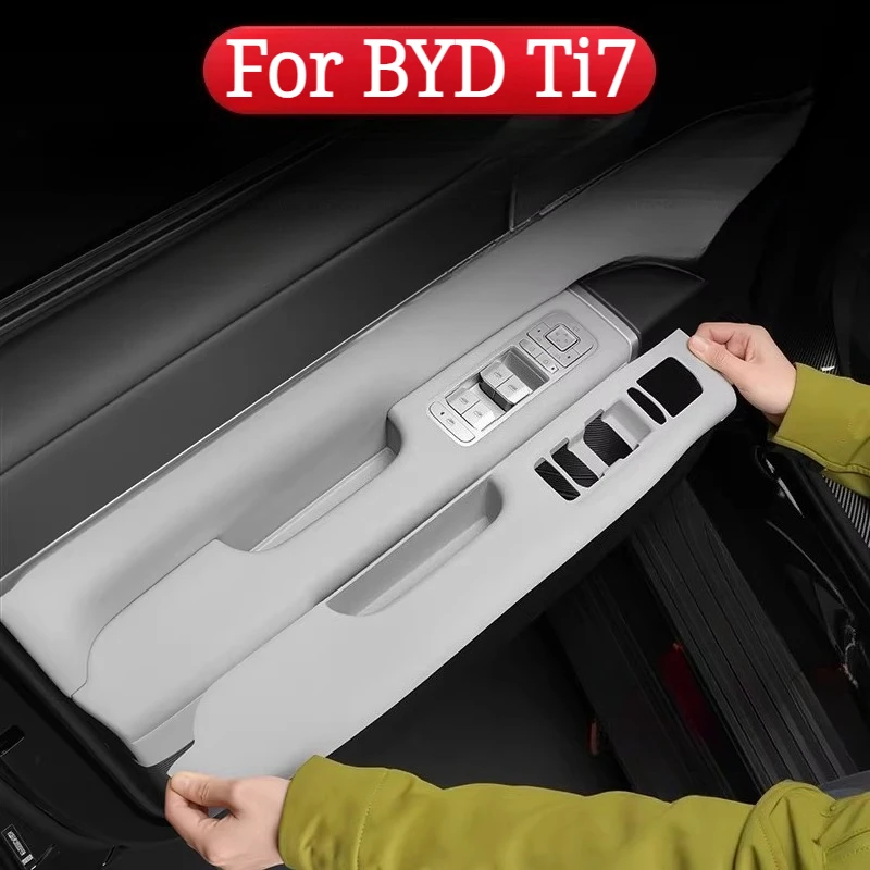 

Силиконовые накладки на дверные ручки для BYD Ti7, защита панели переключателей стеклоподъемников, противоскользящие и износостойкие, индивидуальная модификация