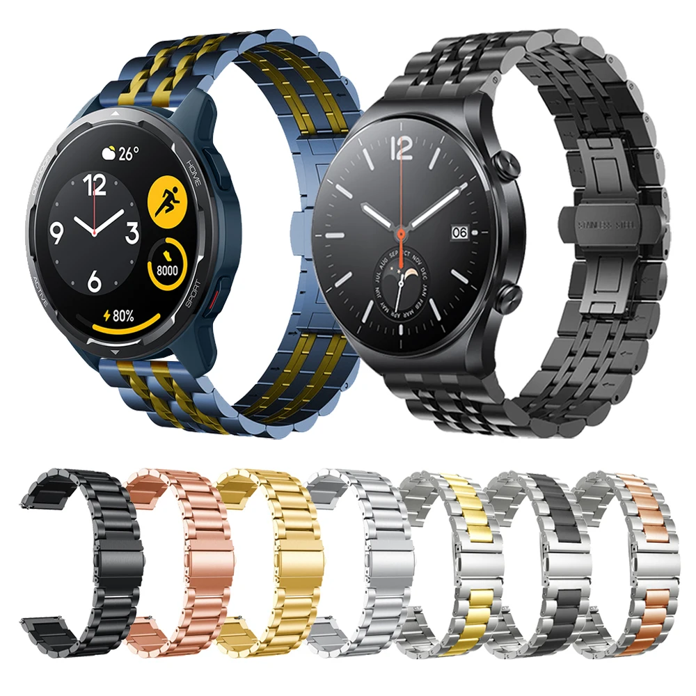 Xiaomi Mi Watch 1用のステンレススチールストラップ,スマートウォッチ用のメタルアクセサリー
